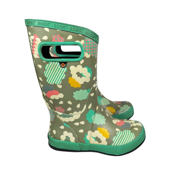 BOGS Pull-on Rubber Rain Boots in rainy day print - Picture 2 of 9